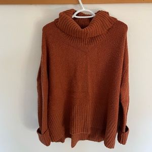 Rachel Zoe Burnt Orange cowl neck sweater